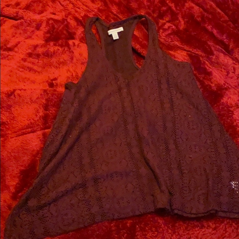 Sheer lace tank top